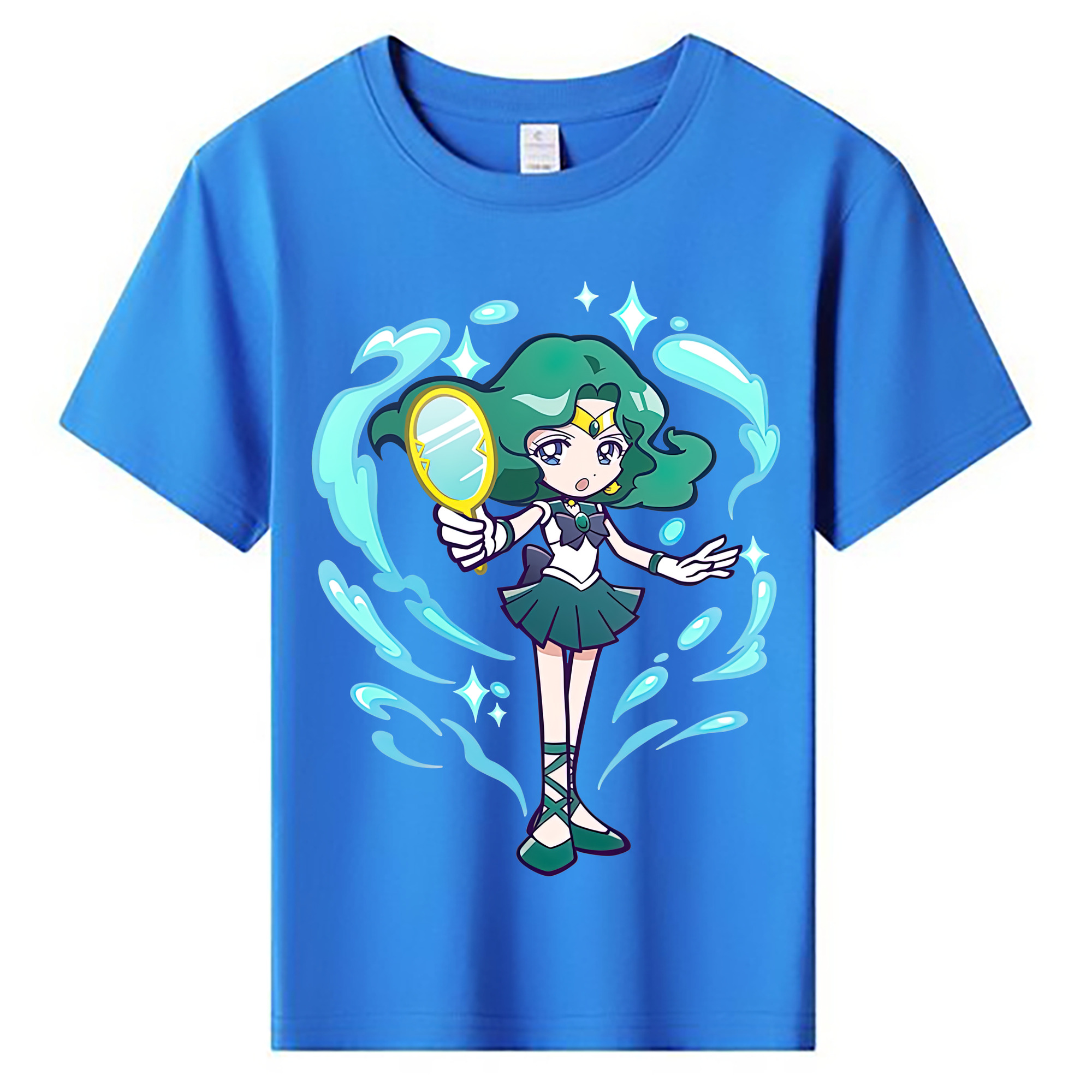 （画像用） 美少女戦士セーラームーン 海王 みちる（かいおう みちる） Sailor Moon Kaiou Michiru 綿100％キッズTシャツ（フロントプリント）